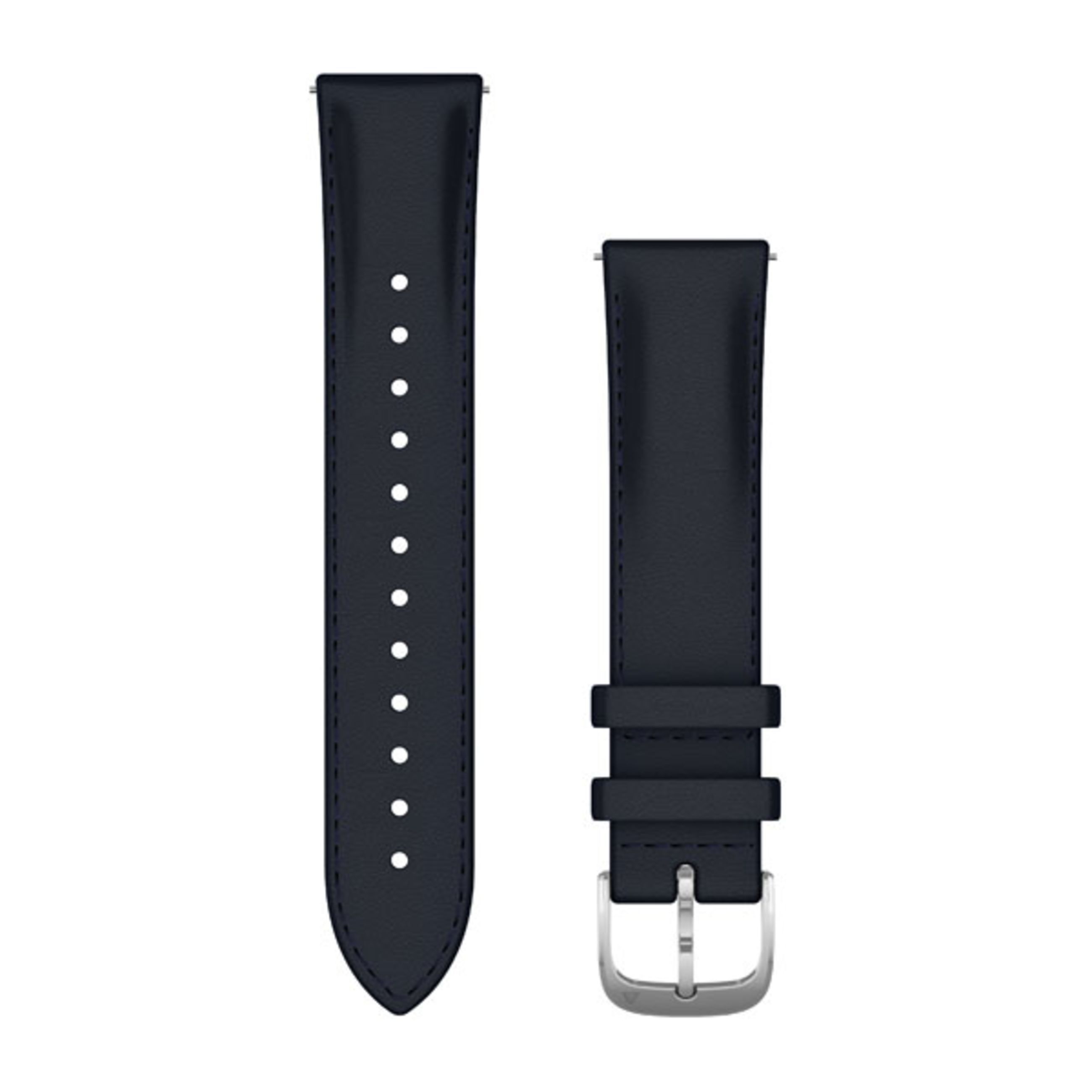 Quick Release Bands (20 Mm) - Navy Italian Leather With Silver Hardware
