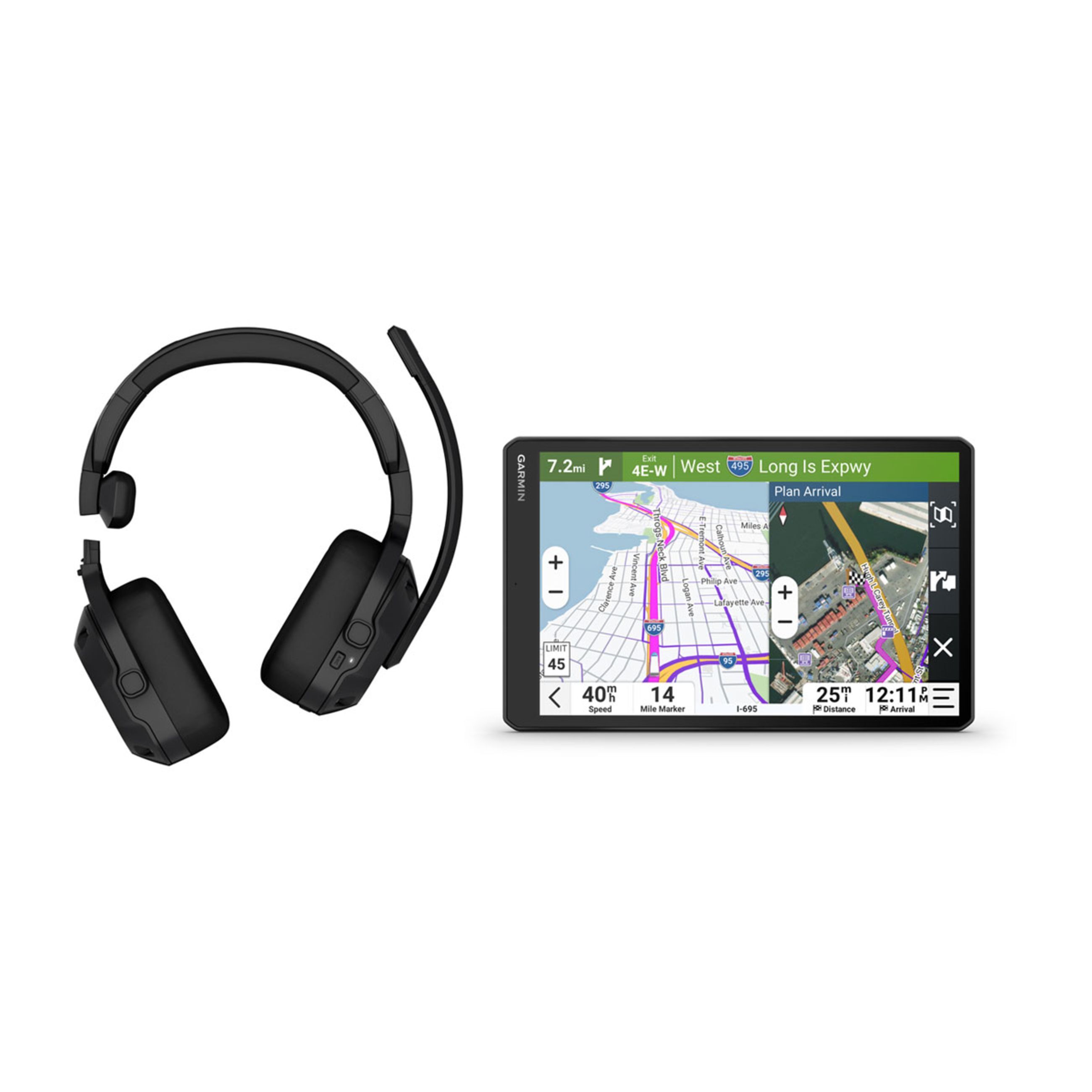 DēZl Otr720 - 10" Gps Truck Navigator With DēZl Headset 210