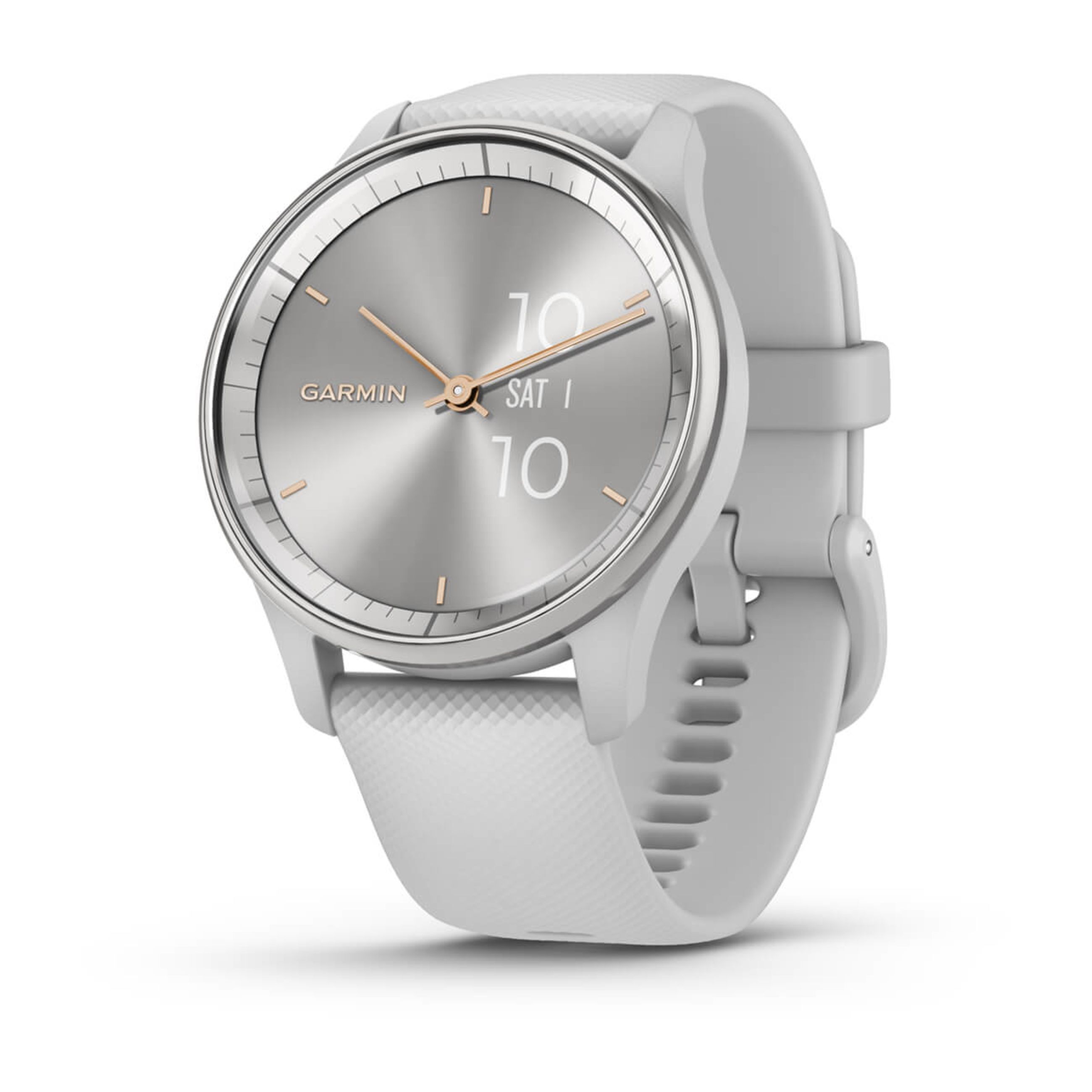 VíVomove Trend - Silver Stainless Steel Bezel With Mist Gray Case And Silicone Band