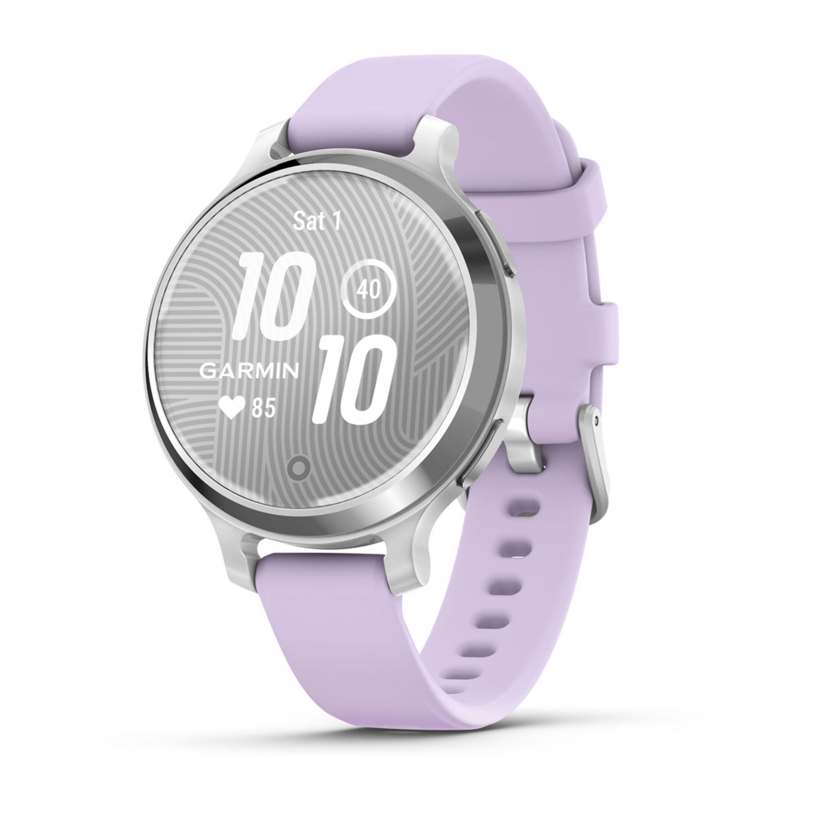 Lily 2 Active - Silver With Purple Jasmine Silicone Band