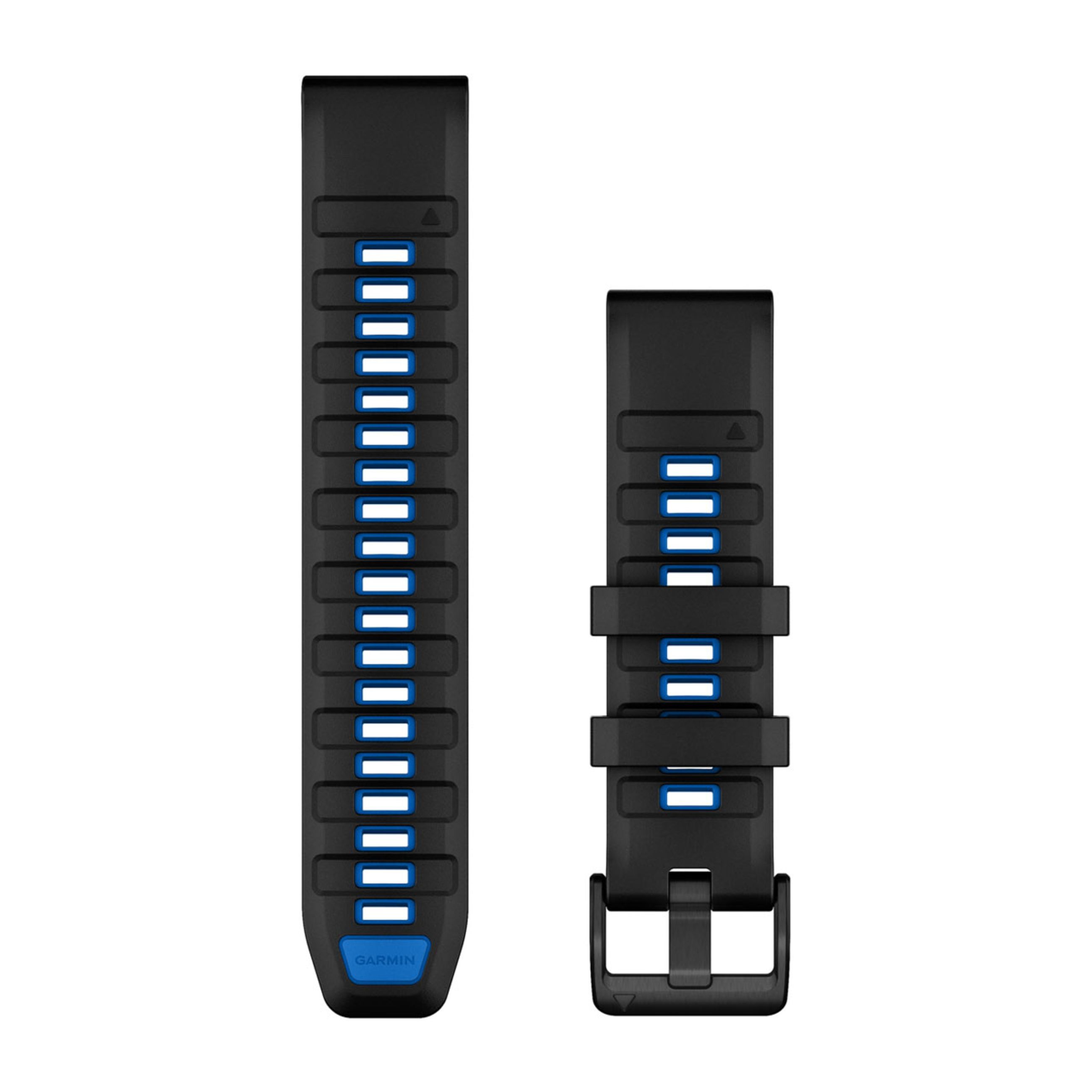 Quickfit 22 Watch Straps - Black/Pilot Blue Silicone