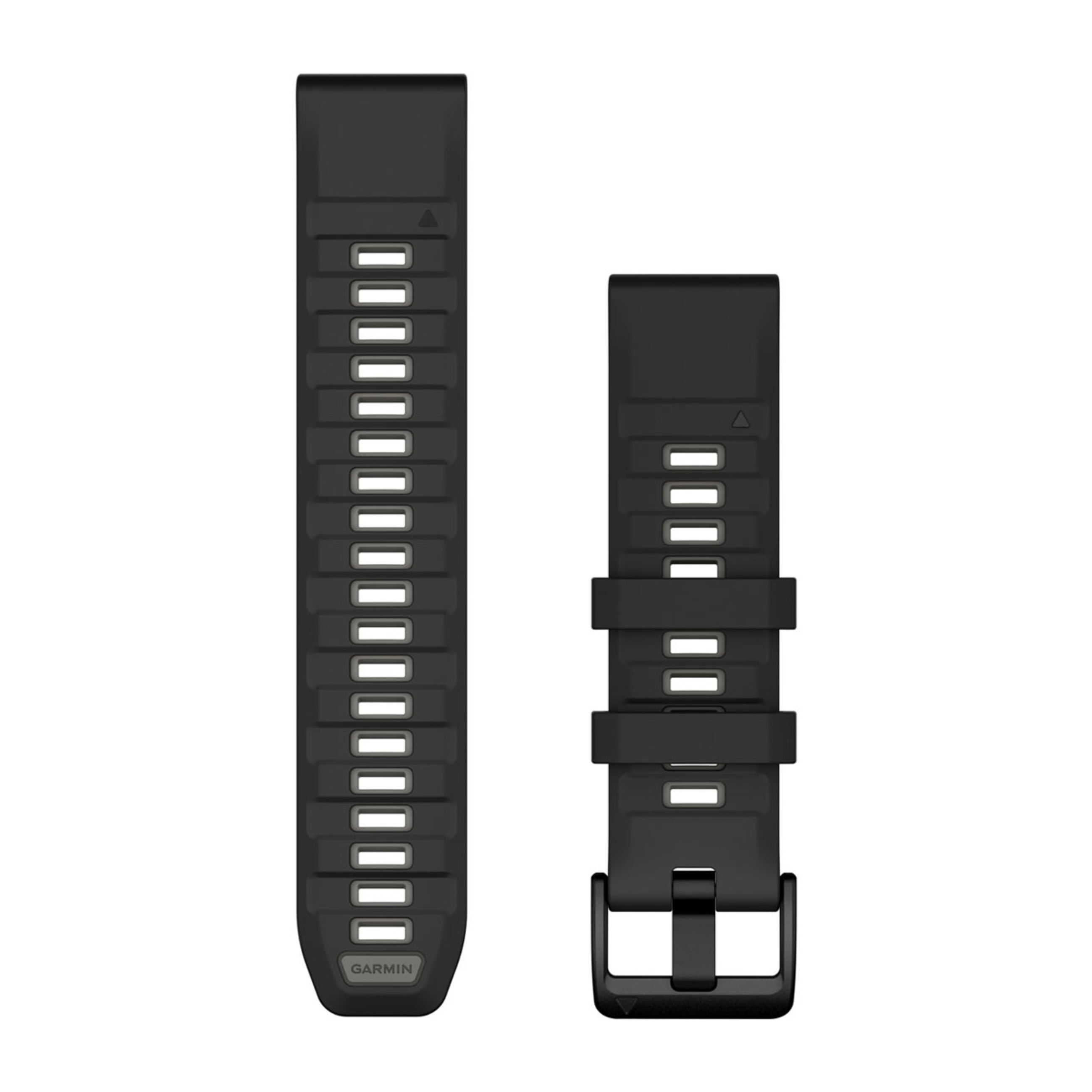 Quickfit 22 Watch Straps - Black/Pebble Gray Silicone