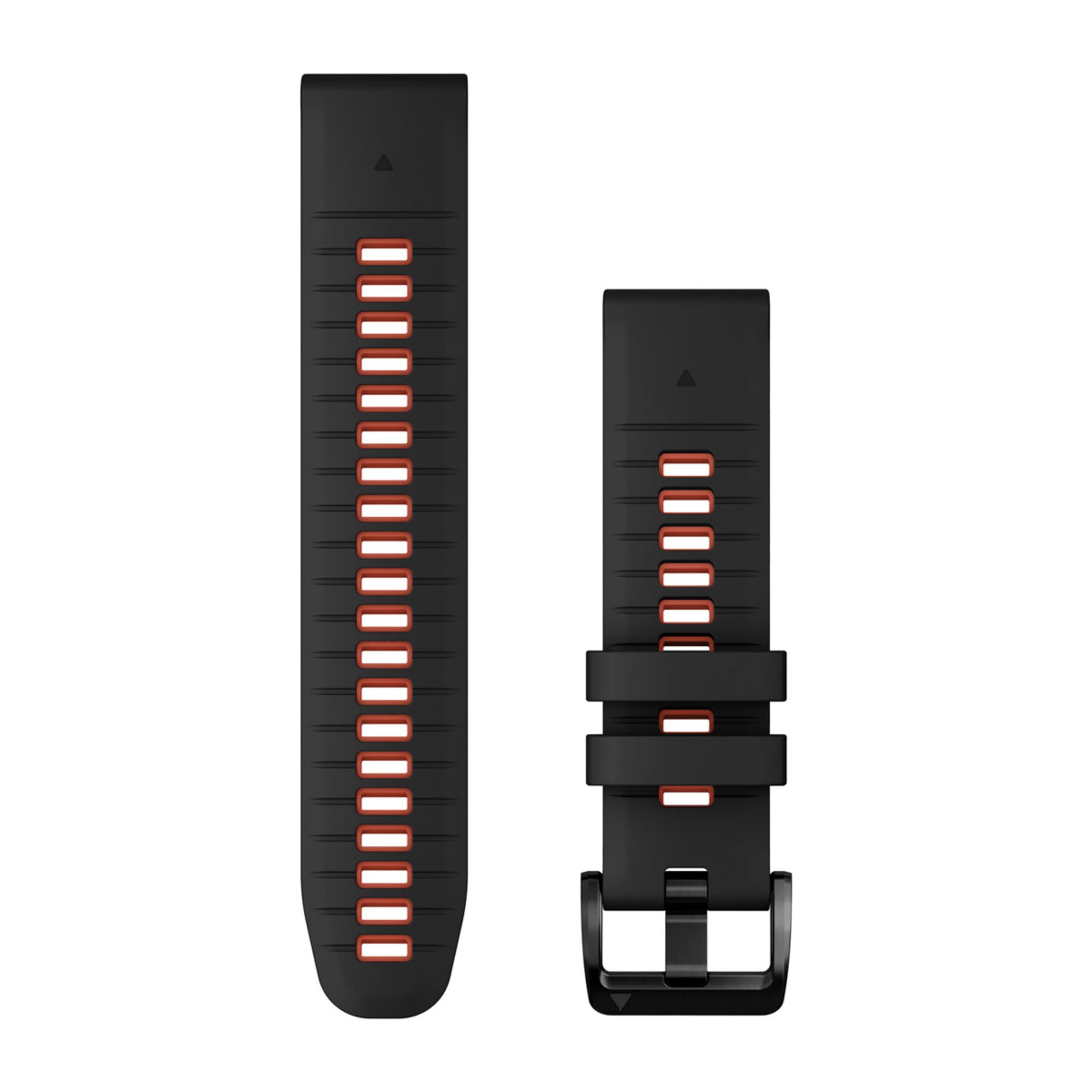 Quickfit 22 Watch Straps - Black/Flame Red Silicone