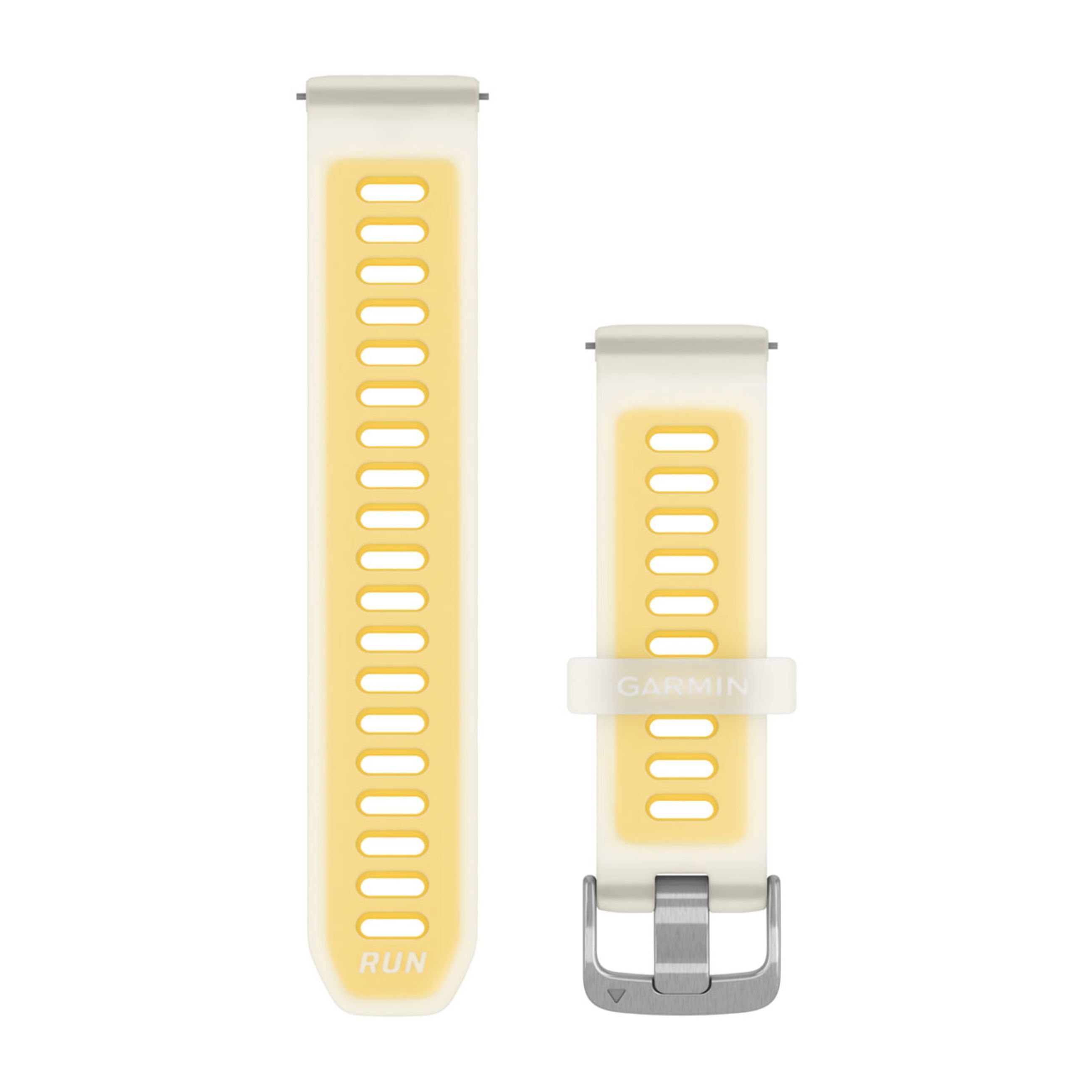 Quick Release Bands (20 Mm) - Translucent Bone/Mango With Silver Hardware