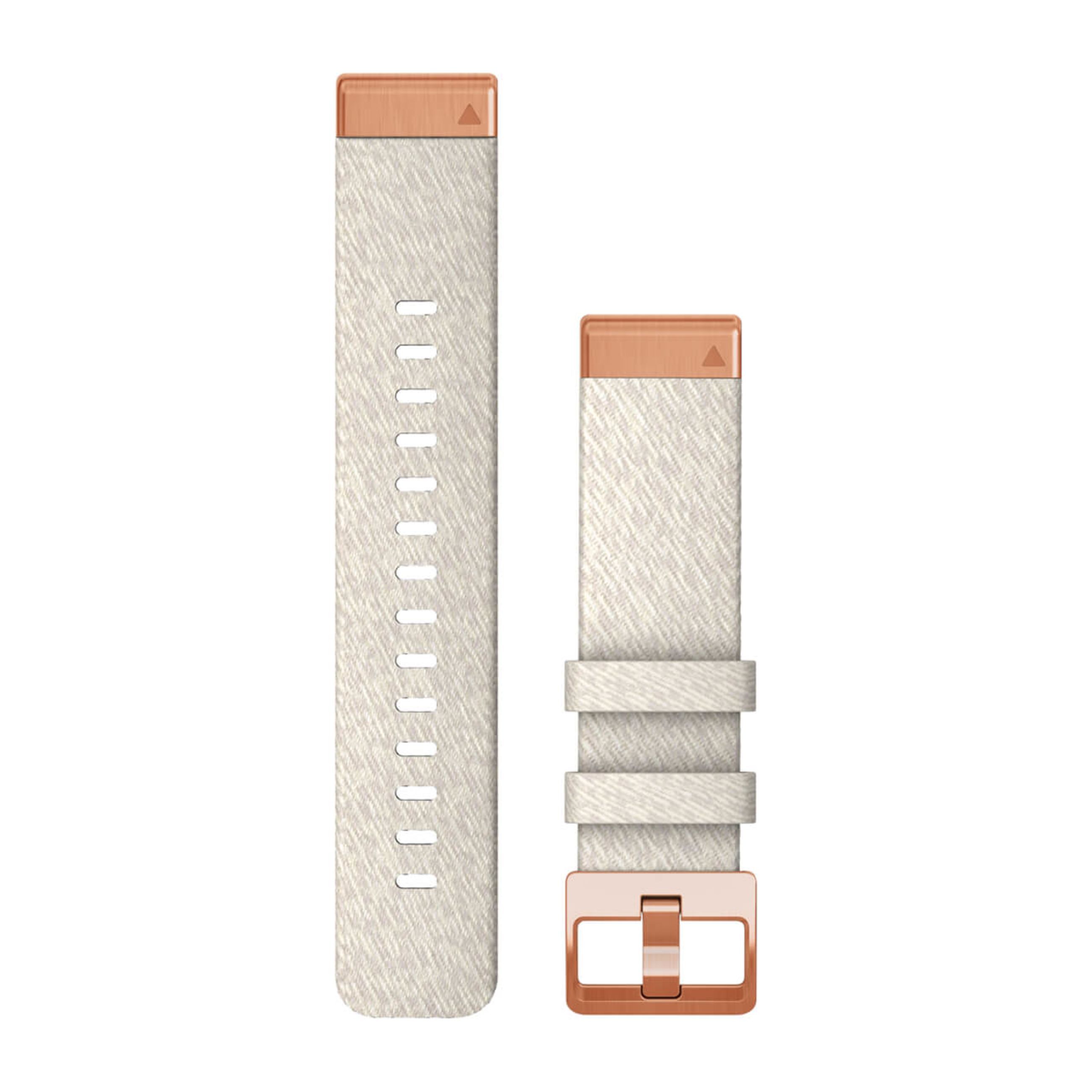 Quickfit 20 Watch Bands - Cream Heathered Nylon With Rose Gold Hardware