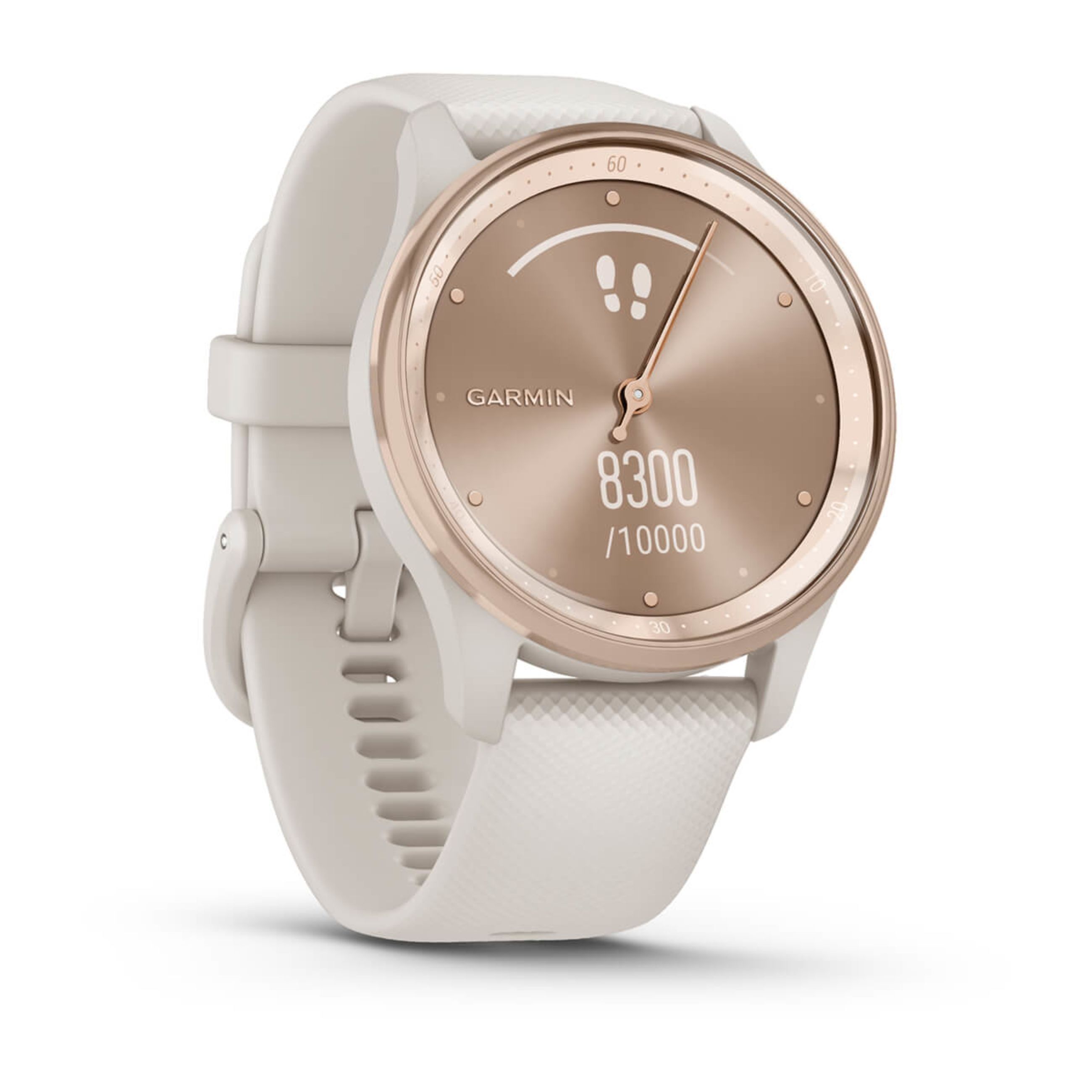 VíVomove Trend - Peach Gold Stainless Steel Bezel With Ivory Case And Silicone Band - Image 3