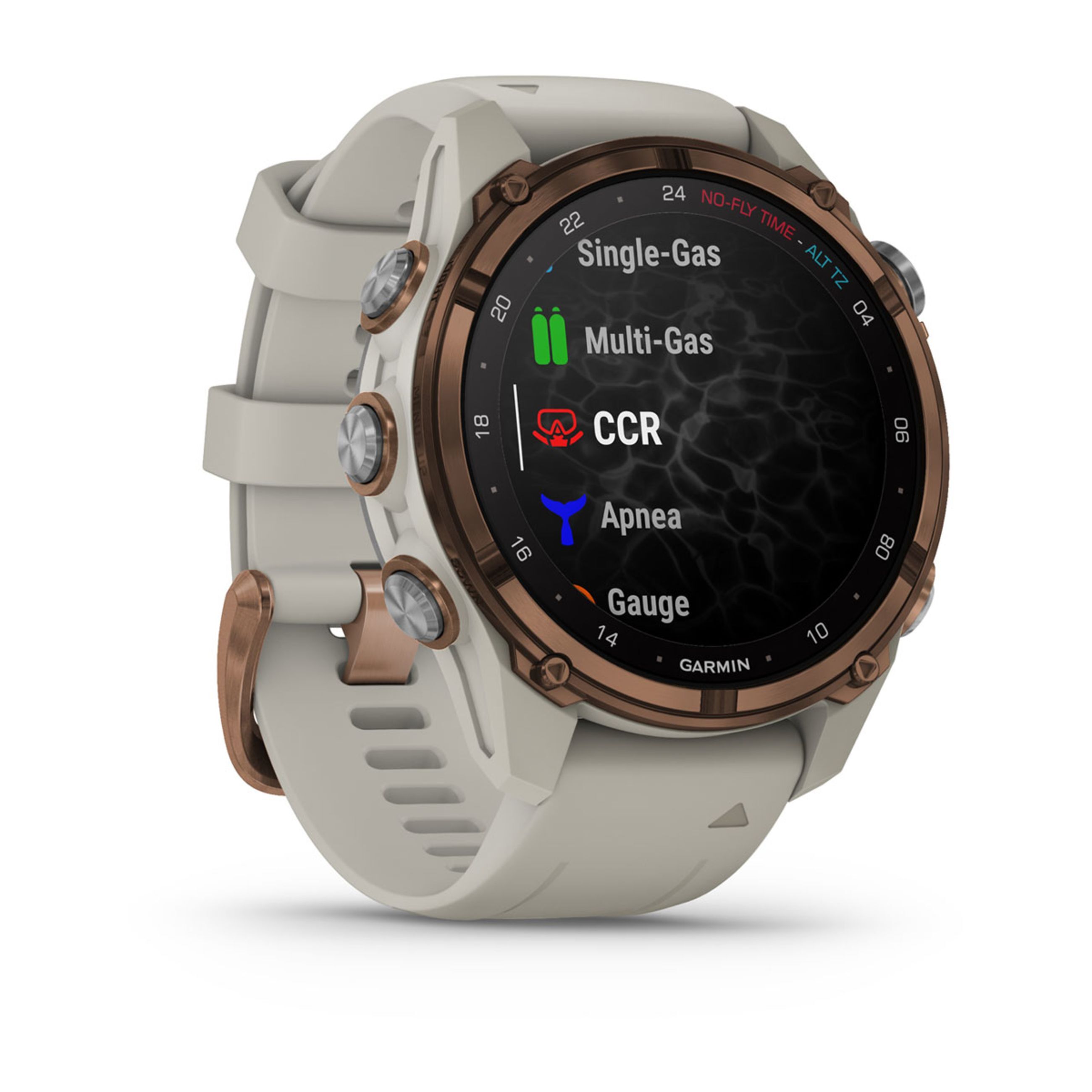 Descent Mk3 – 43 Mm - Bronze Pvd Titanium With French Gray Silicone Band And Descent T2 Transceiver - Image 3