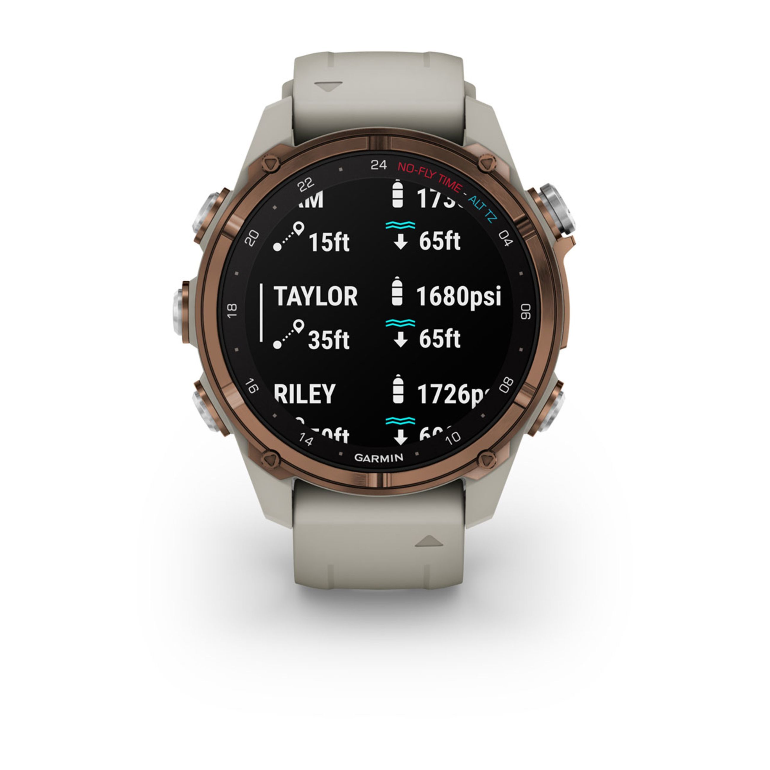 Descent Mk3 – 43 Mm - Bronze Pvd Titanium With French Gray Silicone Band And Descent T2 Transceiver - Image 4