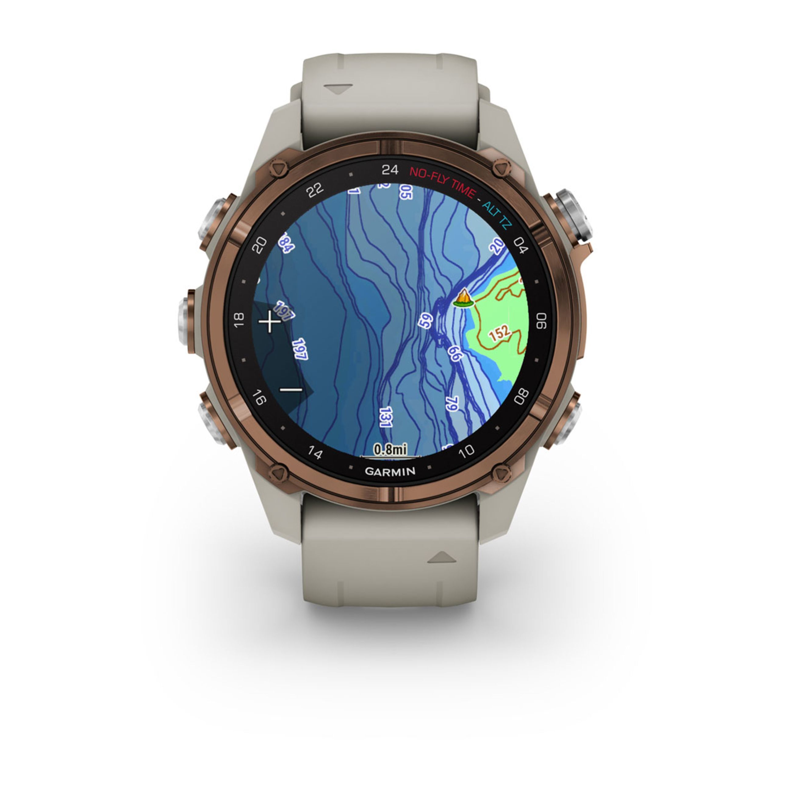 Descent Mk3 – 43 Mm - Bronze Pvd Titanium With French Gray Silicone Band And Descent T2 Transceiver - Image 6