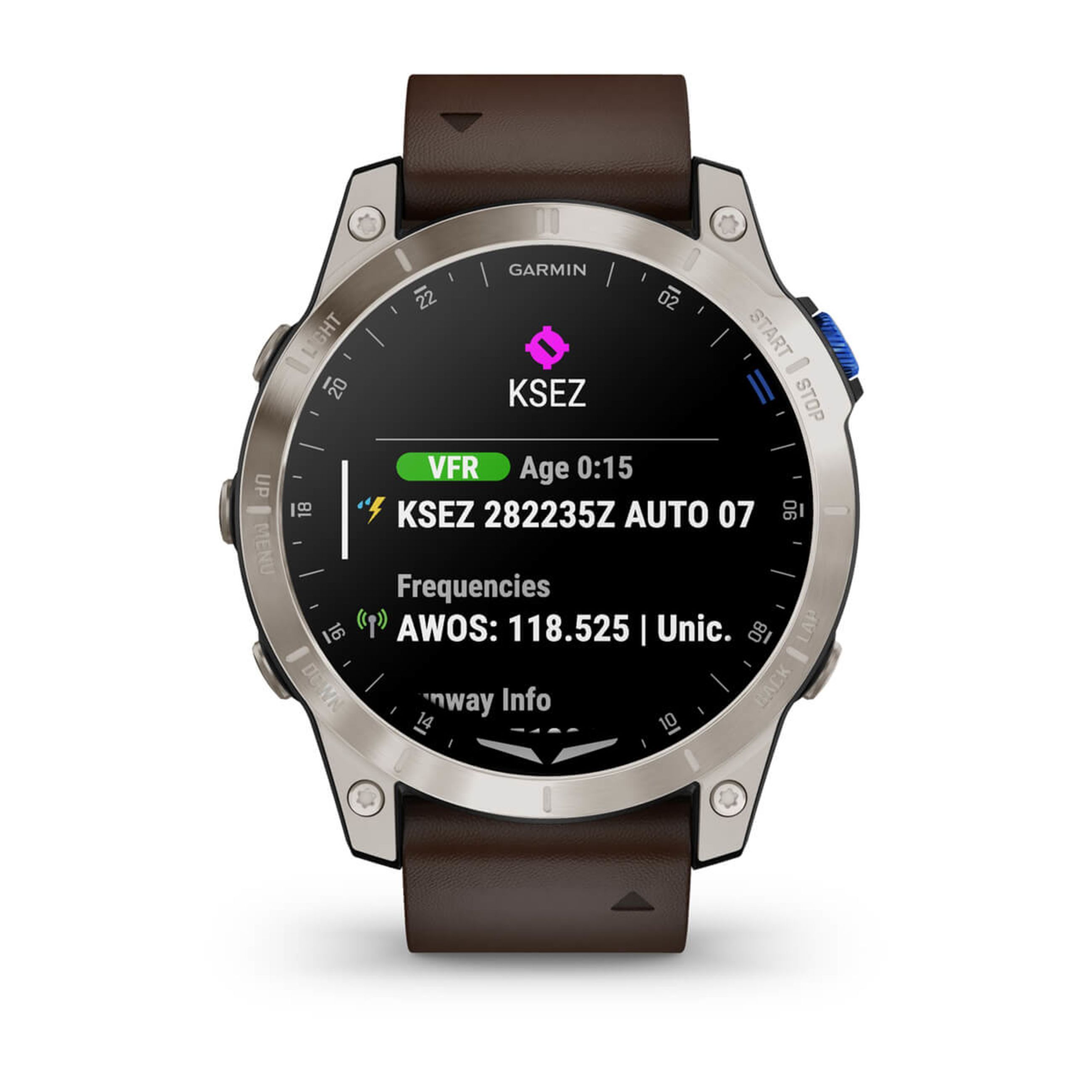 D2 Mach 1 - Aviator Smartwatch With Oxford Brown Leather Band - Image 7