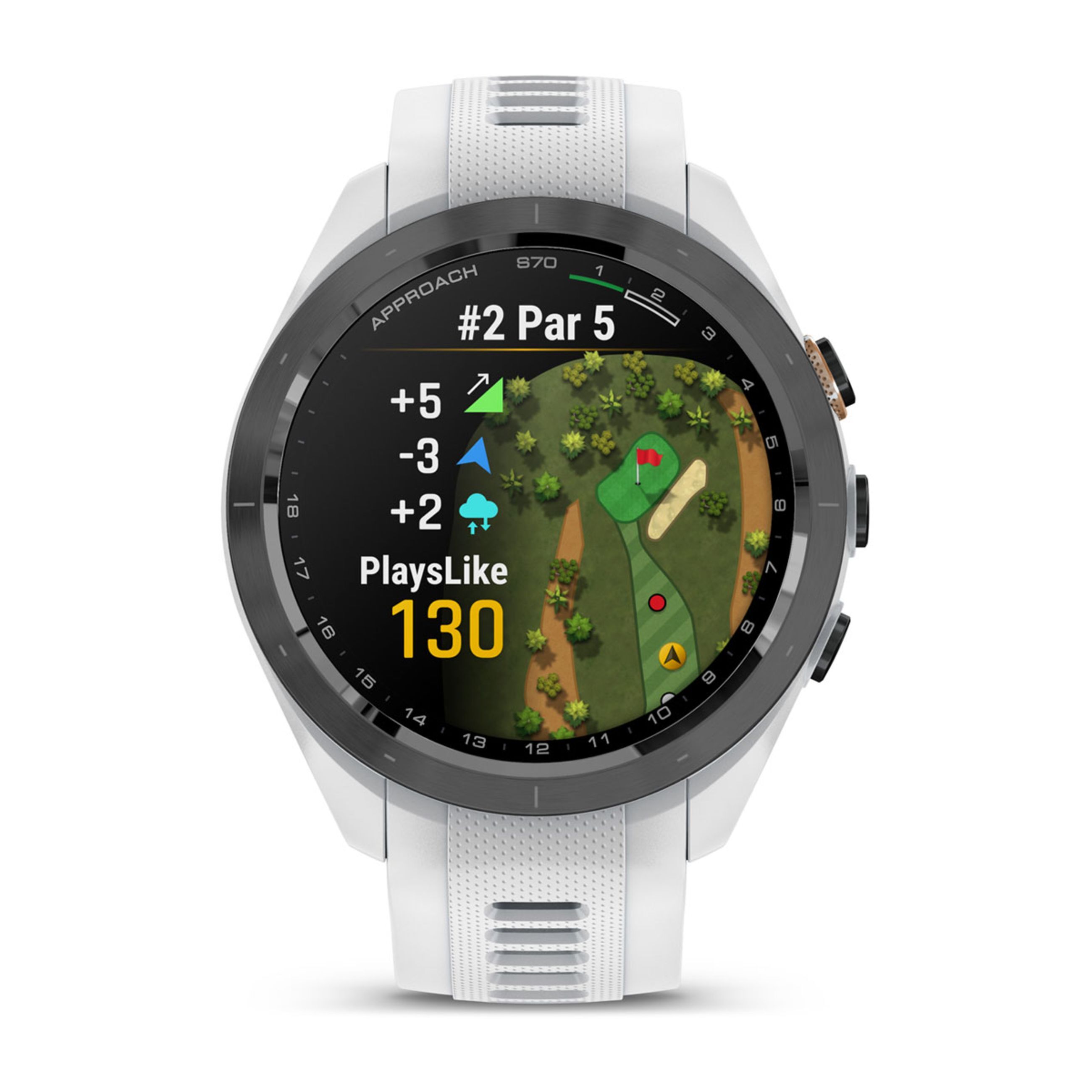 Approach S70 - 47 Mm - Black/Peach Ceramic Bezel With White Silicone Band - Image 2